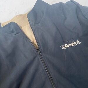 Vintage Disneyland Resort Black Quarter Zip Fleece‎ Pullover XXL
